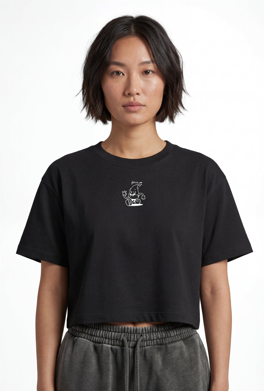 Attitude Crop Tee — Black