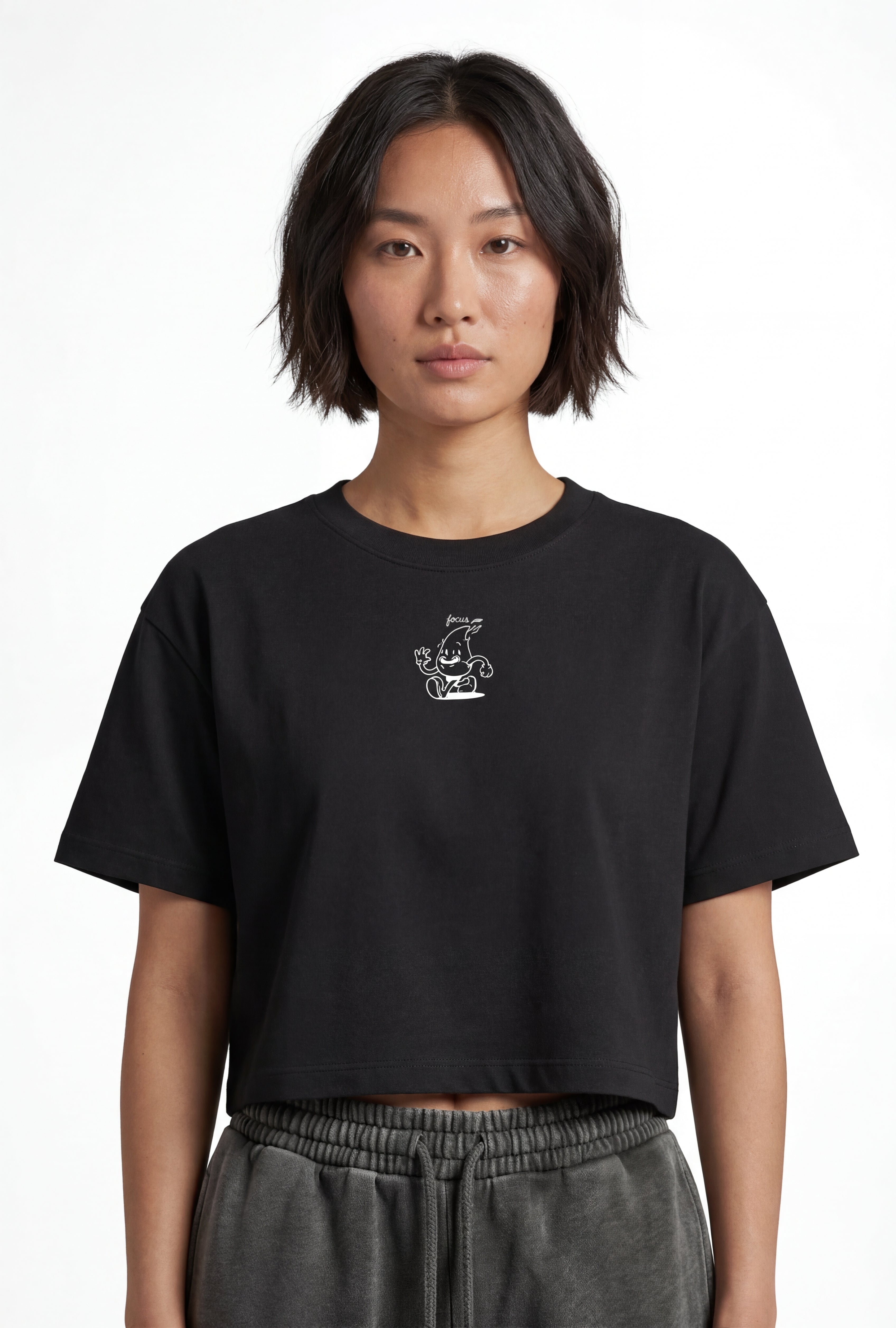 Attitude Crop Tee — Black