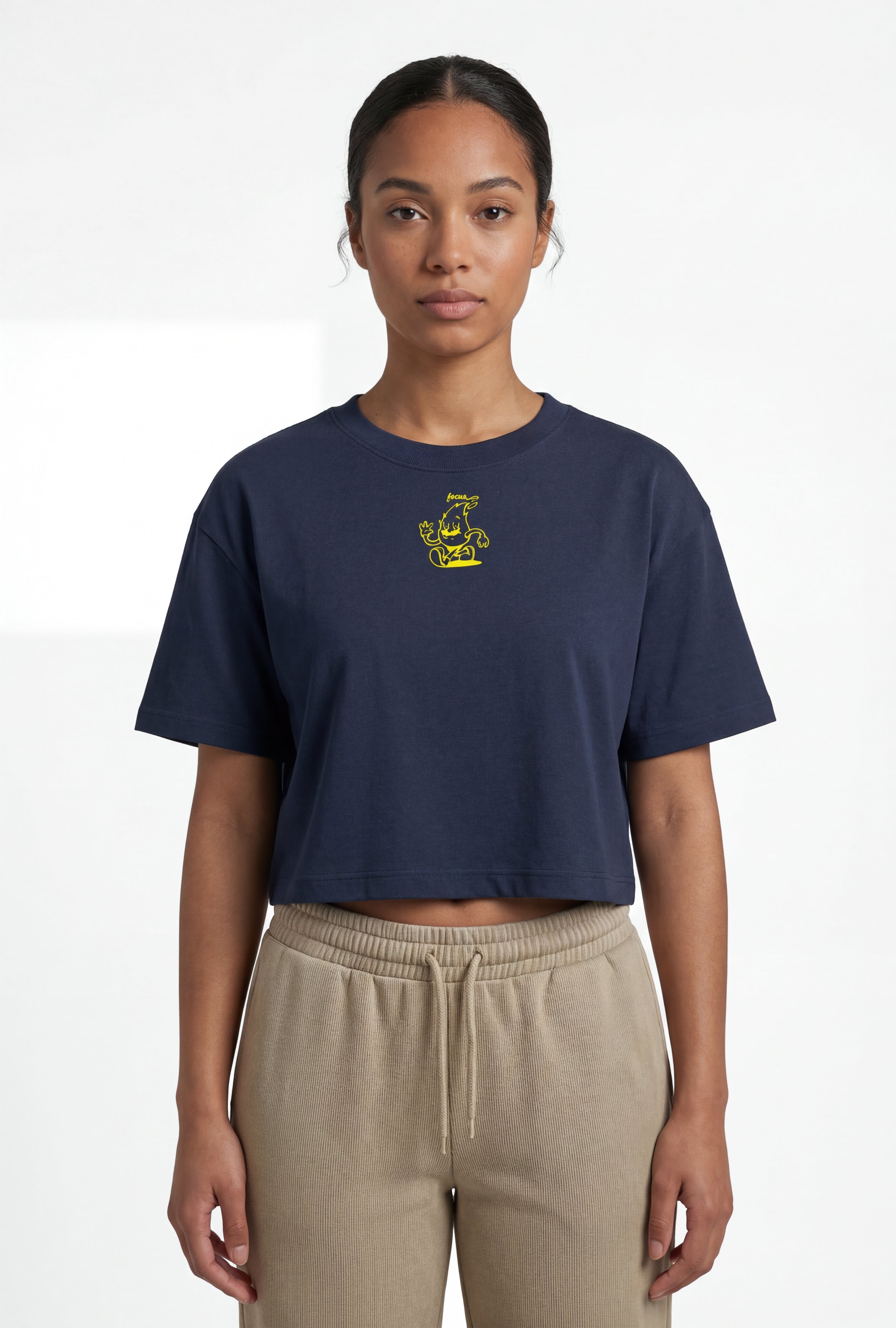 Happy World Crop Tee — Purple